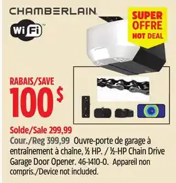 Canadian Tire 1⁄2-HP Chain Drive Garage Door Opener Chamberlain offer