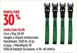 Canadian Tire MotoMaster 10´ 1500-lb Padded Tie-Downs offer