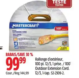 Canadian Tire 100´ Outdoor Extension Cord offer