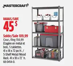 Canadian Tire Mastercraft 5-Shelf Metal/Wood Rack offer