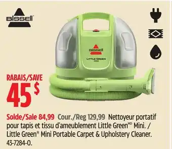 Canadian Tire Little Green Mini Portable Carpet & Upholstery Cleaner offer