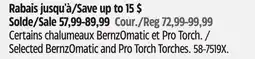 Canadian Tire Selected BernzOmatic and Pro Torch Torches offer