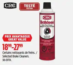 Canadian Tire CRC Selected Brake Cleaners offer