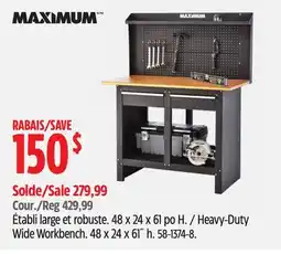 Canadian Tire Maximum Heavy-Duty Wide Workbench offer