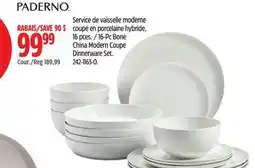 Canadian Tire Paderno 16-Pc Bone China Modern Coupe Dinnerware Set offer