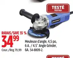 Canadian Tire 4.5˝ Angle Grinder, 6A offer