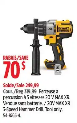 Canadian Tire 20V MAX XR 3-Speed Hammer Drill offer