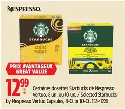Canadian Tire Selected Starbucks by Nespresso Vertuo Capsules offer