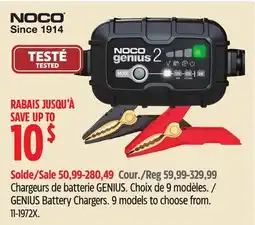 Canadian Tire NOCO GENIUS Battery Chargers offer