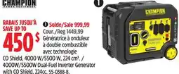 Canadian Tire Champion 4000W/5500W Dual-Fuel Inverter Generator with CO Shield, 224cc offer