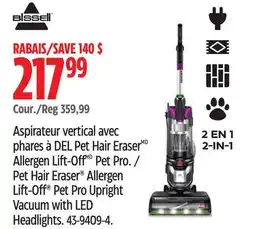 Canadian Tire Pet Hair Eraser Allergen Lift-Off Pet Pro Upright Vacuum with LED Headlights offer