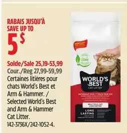 Canadian Tire Selected World's Best and Arm & Hammer Cat Litter offer