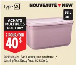 Canadian Tire Latching Tote, Dusty Rose offer