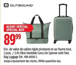 Canadian Tire 2-Pc Olive Hardside Carry-On Spinner with Tote Bag Luggage Set offer
