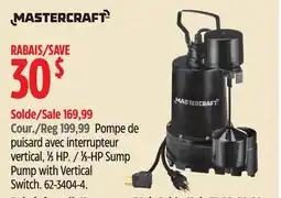 Canadian Tire Mastercraft 1⁄3-HP Sump Pump with Vertical Switch offer