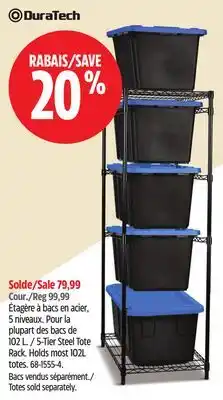 Canadian Tire 5-Tier Steel Tote Rack offer