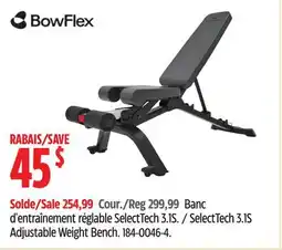 Canadian Tire SelectTech 3.1S Adjustable Weight Bench offer