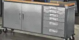 Canadian Tire 72 Extra-Wide Rolling Cabinet with Butcher-Block Top offer