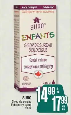 Jean Coutu SURO Elderberry syrup offer