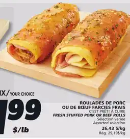 IGA C'EST PRÊT! À CUIRE FRESH STUFFED PORK OR BEEF ROLLS offer