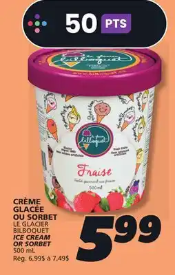 IGA LE GLACIER BILBOQUET ICE CREAM OR SORBET offer