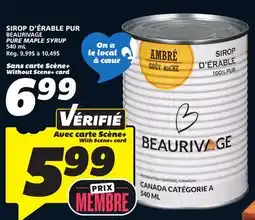 IGA BEAURIVAGE PURE MAPLE SYRUP offer