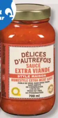 IGA DÉLICES D'AUTREFOIS PASTA SAUCE offer