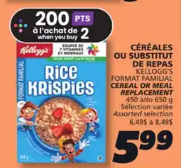 IGA KELLOGG'S FORMAT FAMILIAL CEREAL OR MEAL REPLACEMENT offer