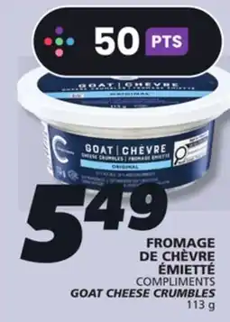 IGA COMPLIMENTS GOAT CHEESE CRUMBLES offer