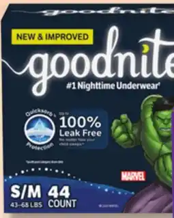 IGA GOODNITES TRAINING OR OVERNIGHT UNDERWEARS offer