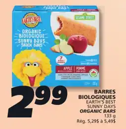 IGA EARTH'S BEST SUNNY DAYS ORGANIC BARS offer