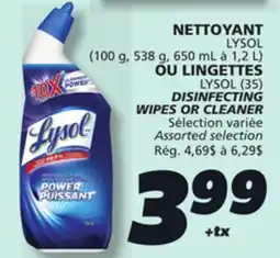 IGA LYSOL (35) DISINFECTING WIPES OR CLEANER offer