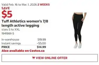 Tuff Athletics women's 7/8 length active legging