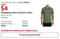 Costco Champion men's active t-shirt offer