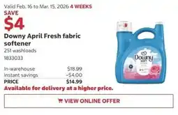 Costco Downy April Fresh fabric softener offer