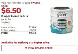 Costco Diaper Genie refills offer