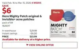 Costco Hero Mighty Patch original & invisible+ acne patches offer