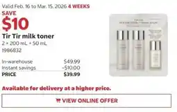 Costco Tir Tir milk toner offer