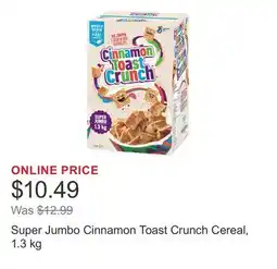 Costco Super Jumbo Cinnamon Toast Crunch Cereal offer