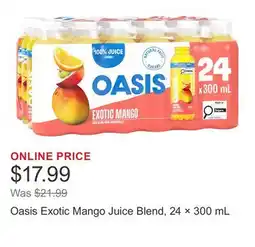 Costco Oasis Exotic Mango Juice Blend, 24 × offer