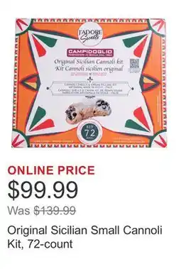Costco Original Sicilian Small Cannoli Kit, 72-count offer