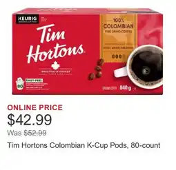 Costco Tim Hortons Colombian K-Cup Pods, 80-count offer