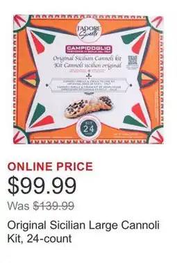 Costco Original Sicilian Large Cannoli Kit, 24-count offer