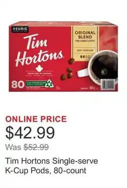 Costco Tim Hortons Single-serve K-Cup Pods, 80-count offer