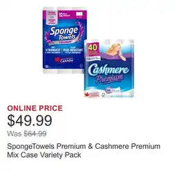 Costco SpongeTowels Premium & Cashmere Premium Mix Case Variety Pack offer