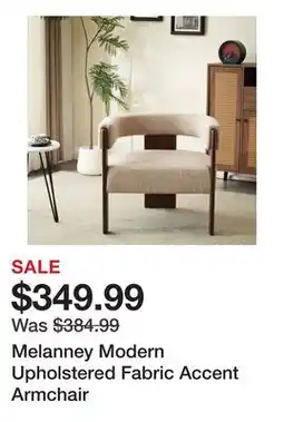 Wayfair Melanney Modern Upholstered Fabric Accent Armchair offer