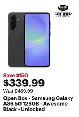 Best Buy Open Box - Samsung Galaxy A36 5G 128GB - Awesome Black - Unlocked offer
