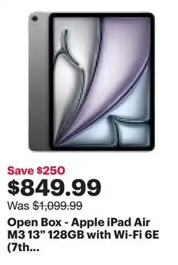 Best Buy Open Box - Apple iPad Air M3 13 128GB with Wi-Fi 6E (7th Generation) - Space Grey offer