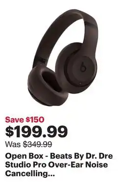 Best Buy Open Box - Beats By Dr. Dre Studio Pro Over-Ear Noise Cancelling Bluetooth Headphones - Deep Brown offer