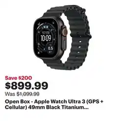 Best Buy Open Box - Apple Watch Ultra 3 (GPS + Cellular) 49mm Black Titanium Case with Black Ocean Band offer